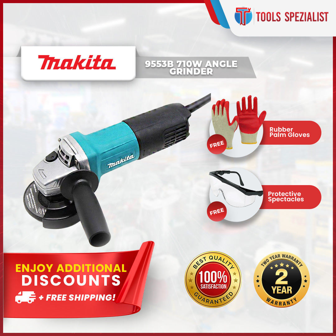 TS PROMO - Makita 9553B 710W Angle Grinder ** FREE gloves / spectacles / grinding disc
