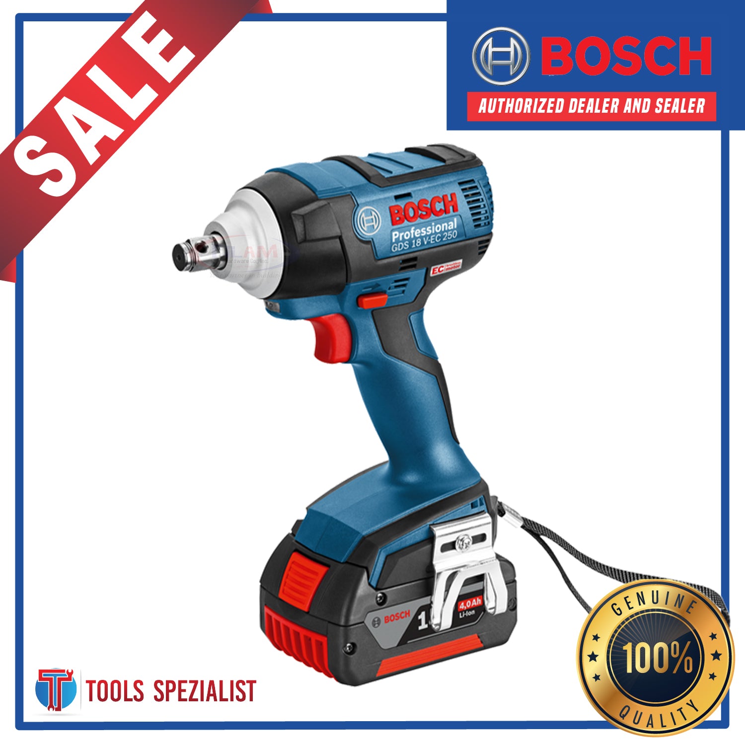 BOSCH GDS 18V EC250 CORDLESS IMPACT DRILL