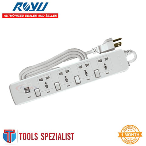 ROYU REDEC724 POWER EXTENSION CORD WHITE
