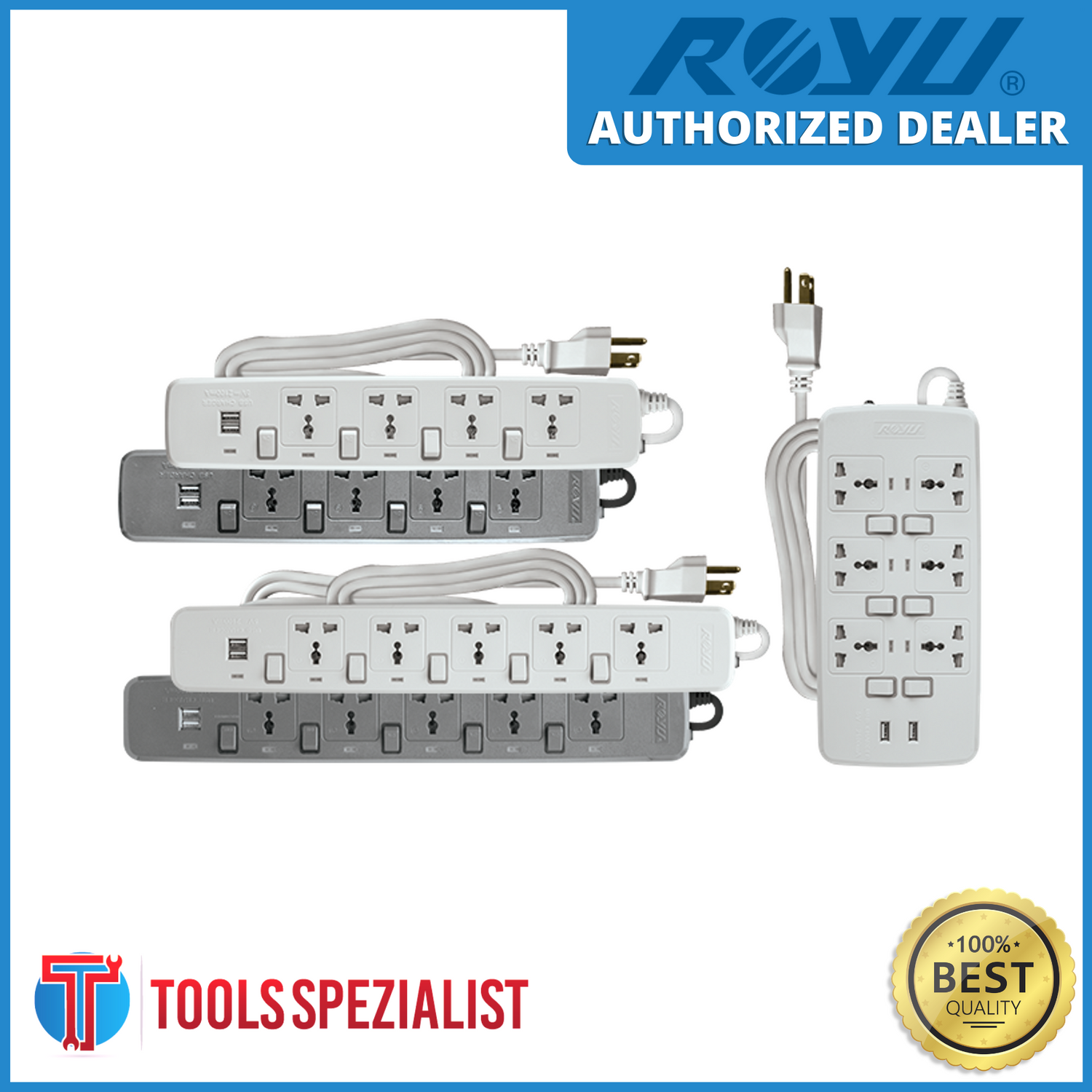 ROYU REDEC724 POWER EXTENSION CORD WHITE