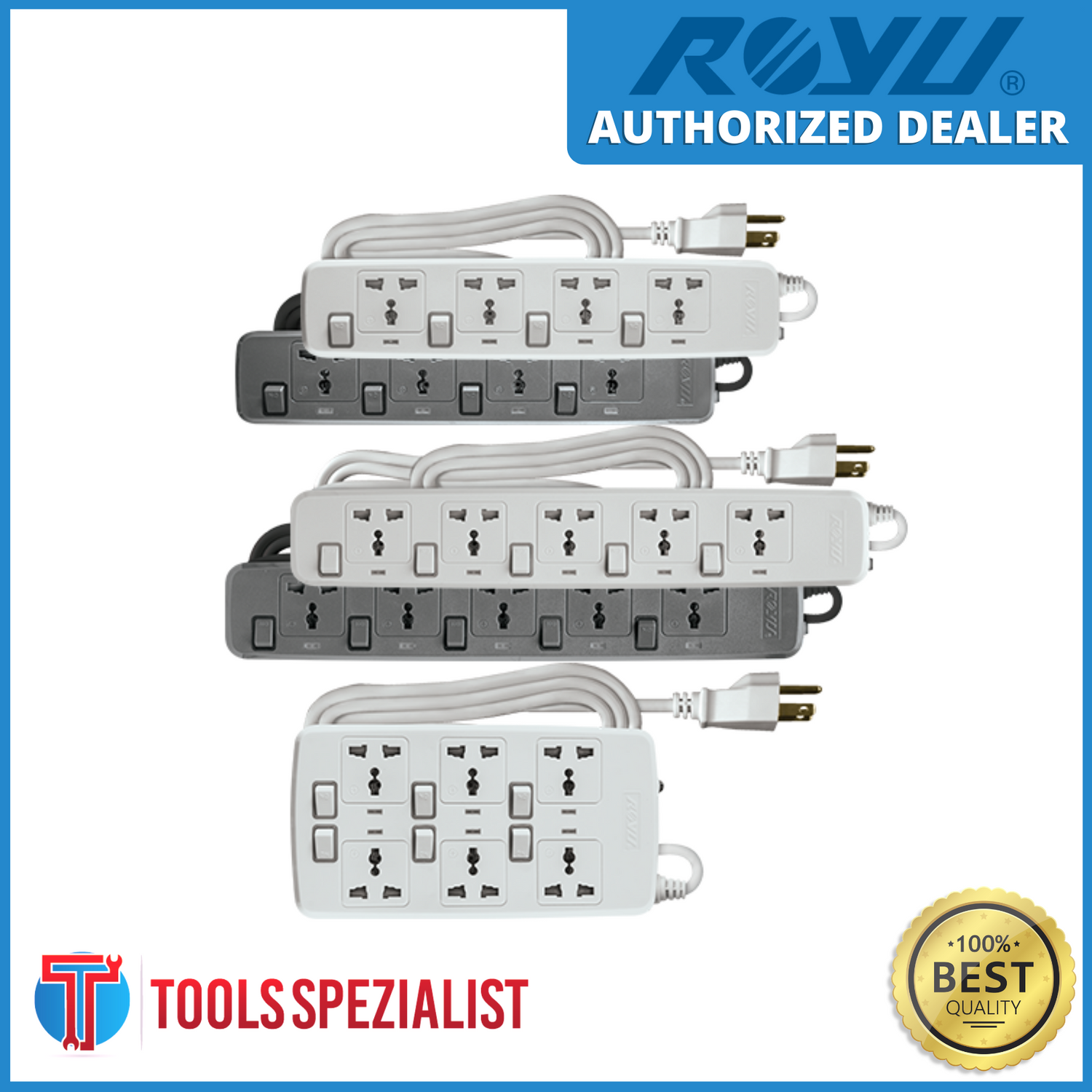 ROYU REDEC705 POWER EXTENSION CORD WHITE